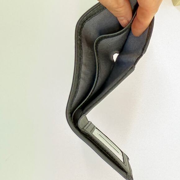 House of Jack Mens Wallet Eastwood Double Bill Black Leather Card Slots Trifold - Picture 3 of 7